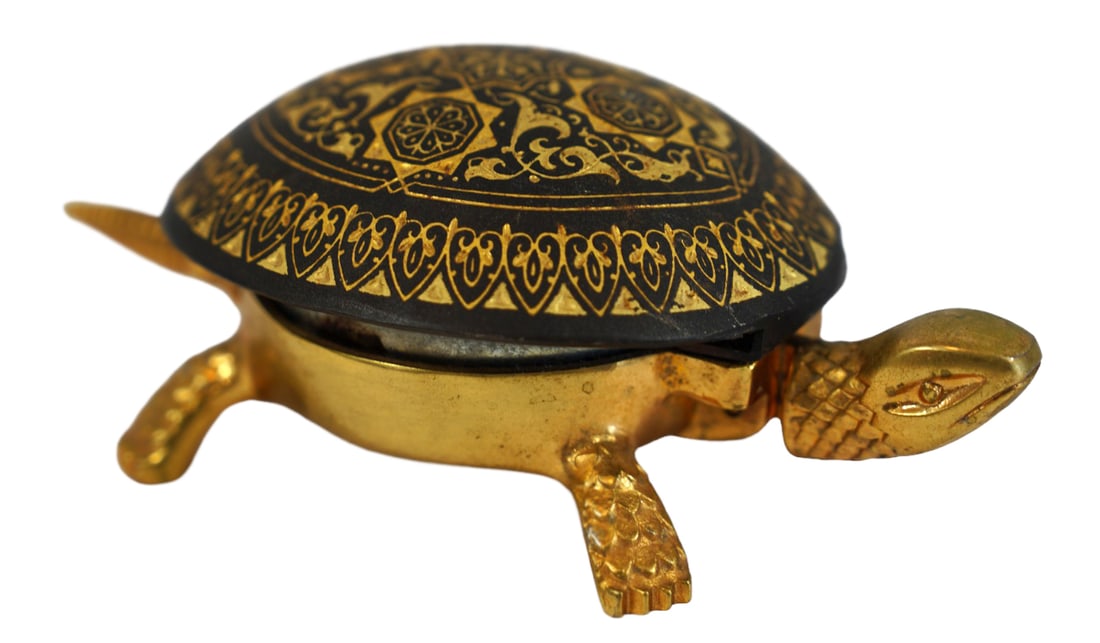 Vintage Damascene Turtle Hotel Desk Bell (1 of 5)