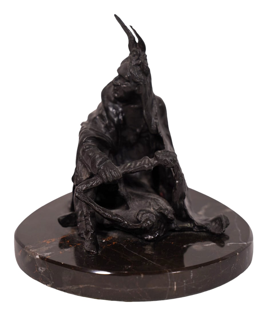 Carl Kauba "Seated Plains Indian" Bronze Sculpture (1 of 8)