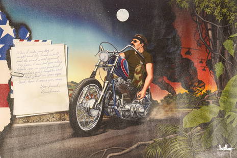 David Mann "Vietnam: Letter To a Lost Bro" Giclee: David Mann David Mann (American: 1940 - 2004) original artist proof giclee on canvas titled "Vietnam: Letter To a Lost Bro". Date: 2004. Hand signed to lower right. Edition: AP 1/10. Canvas: 39-1/2" W