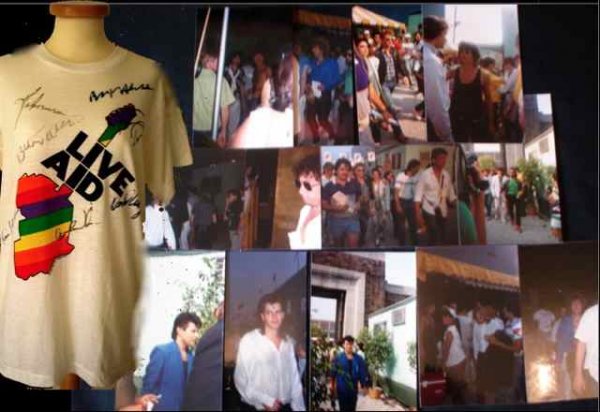 Live Aid Photos with Copyright and signed T shirt
