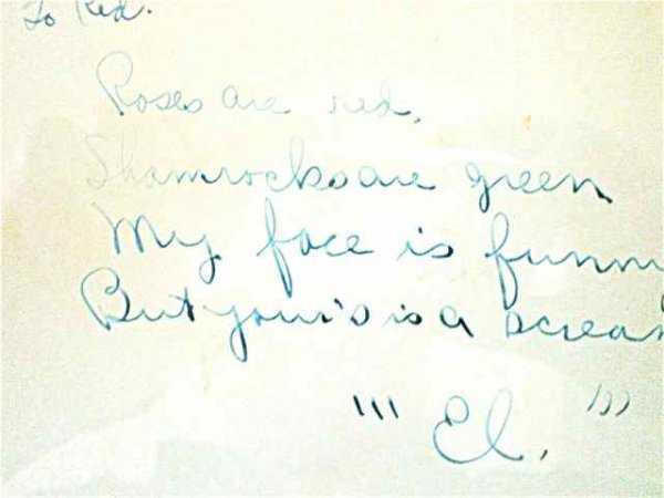 Elvis Presley – handwritten joke to Red West