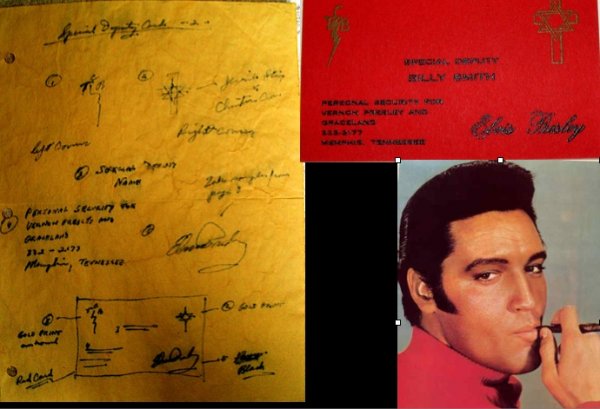 Elvis handwritten TCB card and Design