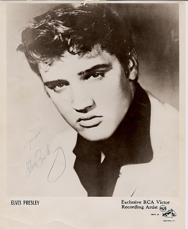 Elvis Presley early Signed Promotional Photo: Elvis Presley An early Black and White original RCA promotional 8 X 10 photo signed in ball point pen yours Elvis Presley. RCA promotional photos have rarely surfaced that are signed by the King! Mino