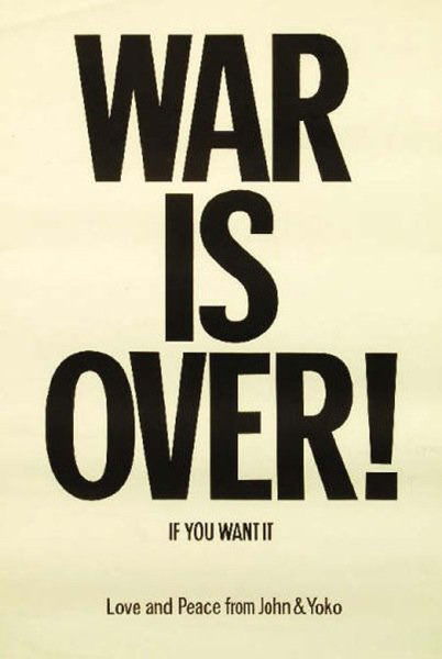 John Lennon Yoko Ono War is Over Poster.: John Lennon Yoko Ono War is Over Poster. An original war is over poster from John and Yoko's peace campaign measuring 32.5x22.5"