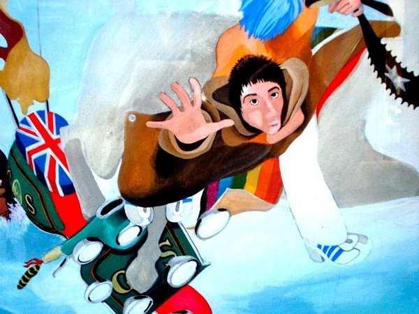 The WHO Dr Jimmy by John Davis, original painting: Dr Jimmy by John Davis, an original painting commissioned by Roger Daltrey and Pete Townsend for the Book ' A Decade of The Who' Davis here shows the bragging character 'Jimmy' from Quadraphenia as he