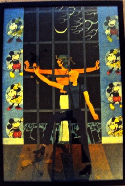 THE WHO Cousin Kevin by John Davis, Original: Cousin Kevin by John Davis, an original painting commissioned by Roger Daltrey and Pete Townsend for the Book ' A Decade of The Who' . The painting measuring approx 23x33" depicts Cousin Kevin stubbin