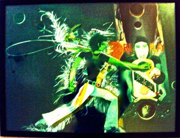 The WHO PinBall Wizard by John Davis, original: PinBall Wizard (V1) by John Davis, an original painting commissioned by Roger Daltrey and Pete Townsend for the Book ' A Decade of The Who' . The painting measuring approx 23x33" appears to be an earl