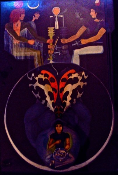 THE WHO Overture by John Davis, Original: Overture by John Davis, an original painting commissioned by Roger Daltrey and Pete Townsend for the Book ' A Decade of The Who' . The painting measuring approx 23x33" and depicts all four members of