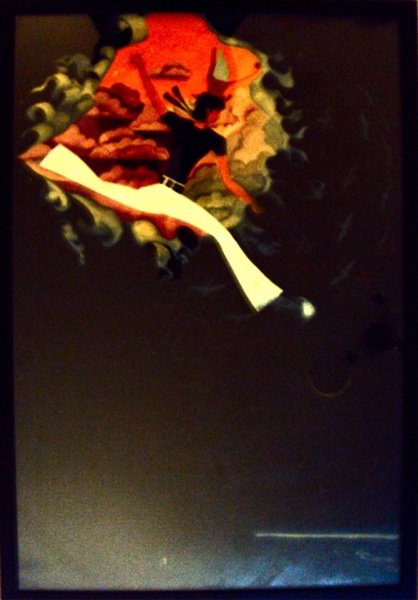 The WHO I'm Free by John Davis, Original: I'm Free by John Davis, an original painting commissioned by Roger Daltrey and Pete Townsend for the Book ' A Decade of The Who' . The painting measuring approx 23x33" depicting a leaping figure break