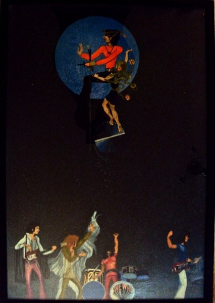 The WHO Sally Simpson(1) by John Davis, Original: Sally Simpson(1) by John Davis, an original painting commissioned by Roger Daltrey and Pete Townsend for the Book ' A Decade of The Who' . The painting measuring approx 23x33" depicts Sally floating u