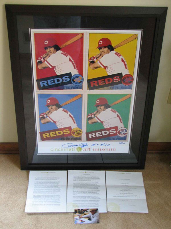 Warhol Pete Rose Print: Limited edition' signed & numbered print. This is a rare numbered limited edition, print made exclusively for and commissioned by and only sold from the Cincinnati Art Museum of the famous painting by