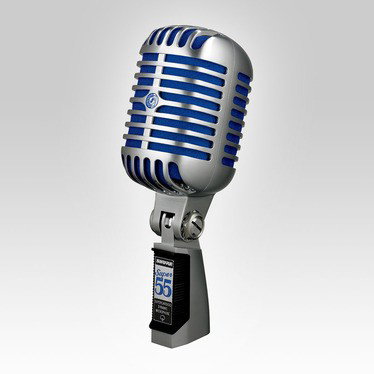 Shure Super Deluxe 55 Microphone MAJ LOT: Kindly donated by Shure Microphones The Super 55 Deluxe Vocal Microphone features a signature satin chrome-plated die-cast casing, Supercardioid polar pattern, vibrant blue foam, and tailored frequenc