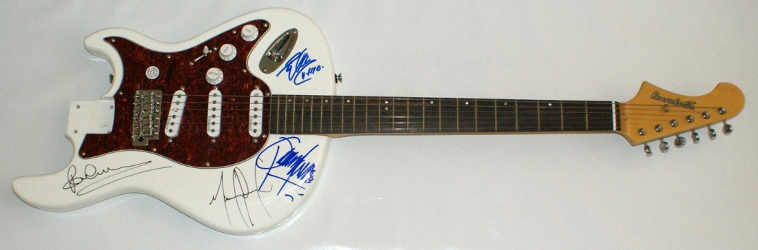 Michael Jackson/McCartney Thriller Guitar Signed: Michael Jackson/Thriller guitar Authentic Autographed Guitar signed by: Michael Jackson Paul McCartney Eddie Van Halen Quincy Jones The Thriller authentic signed guitar is a fully working electric rev
