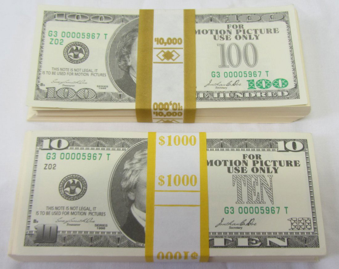 Ocean’s Eleven, Kill Bill & Bad Boys 2 Prop Dollars: Ocean’s Eleven, Kill Bill & Bad Boys 2. Two Packs of sealed dollar bill (10 & 100) film prop for the above movies