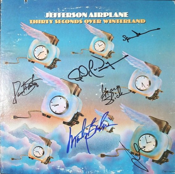 Jefferson Airplane Signed LP: Jefferson Airplane autographed ‘Thirty Seconds Over Winterland’ LP. Signed by Jorma Kaukonen, Spencer Dryden, Grace Slick, Jack Casady, Paul Kantner & Marty Balin. Includes record.