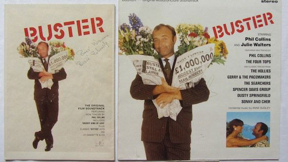 Phil Collins signed Buster LP: Phil Collins Buster. An LP cover for the motion picture soundtrack ‘Buster’ signed in black pen by Phil Collins. Also included is a copy of the Magazine ‘Flix’ featuring the Buster movie adver
