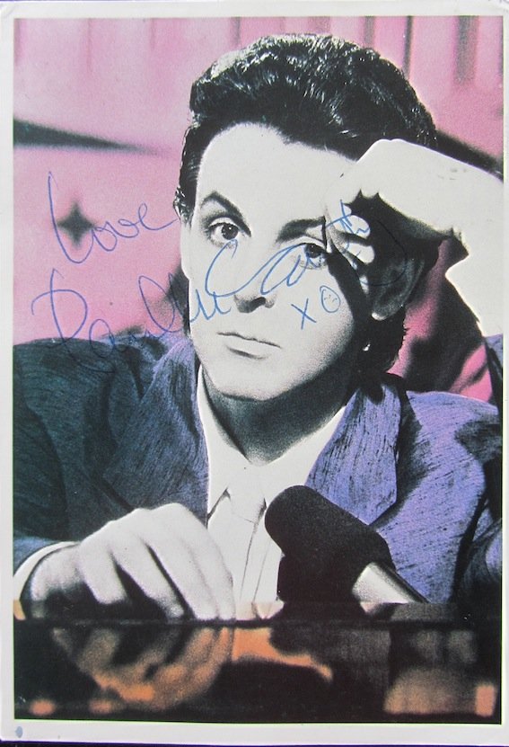 Paul McCartney. Signed postcard: Paul McCartney. Signed non-dedicated postcard. Signed in blue biro