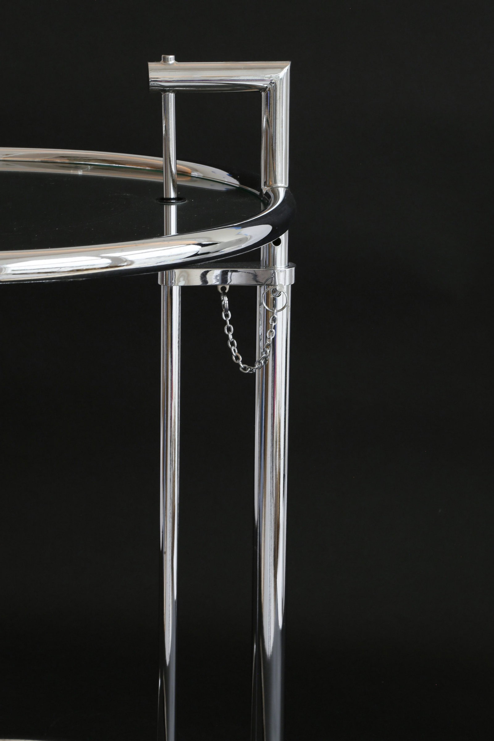 Contemporary Chrome and Glass Adjustable End Table (1 of 2)