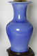 2 Cobalt Crackle Glaze Lamps with Teak Bases - 3