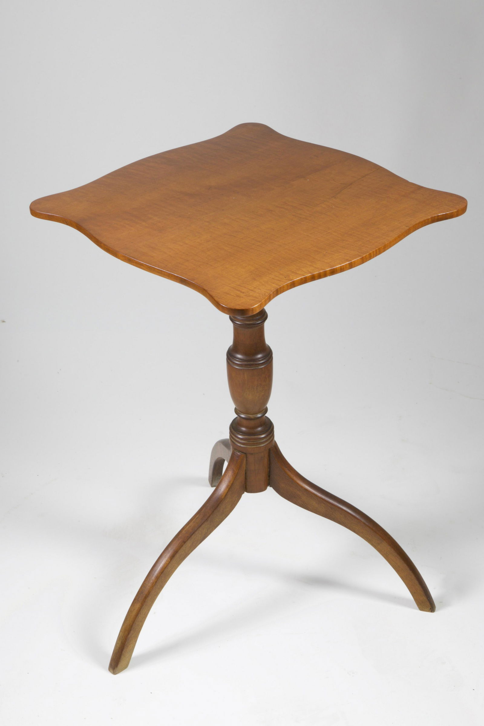 Nantucket Tiger Maple Tripod Candlestand, 18th Century (1 of 3)