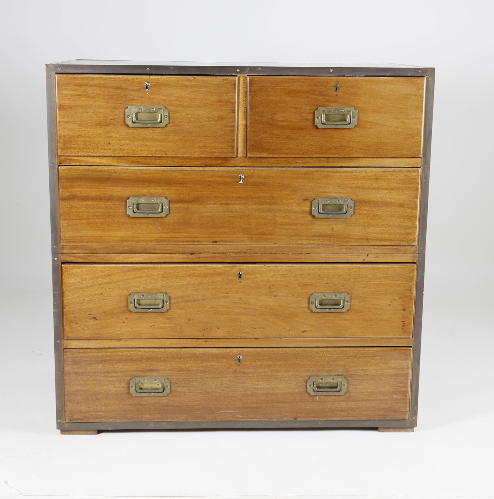 Brass Trimmed Campaign Chest of Drawers, 19th Century (1 of 7)