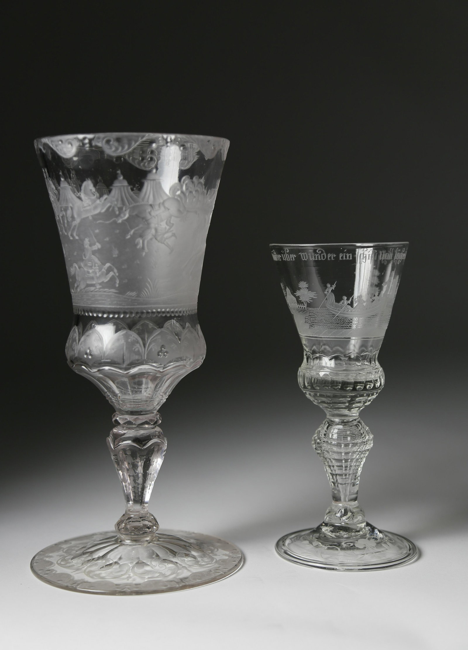 Two German Engraved Glass Goblets (1 of 7)