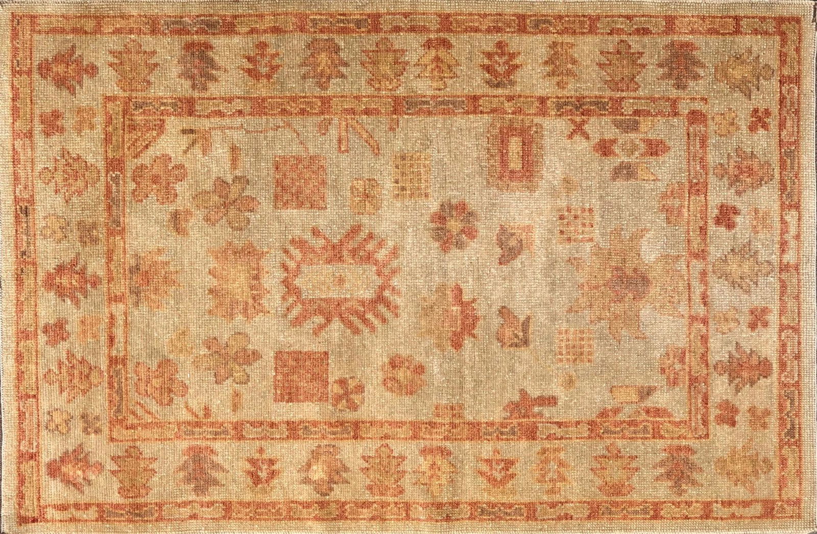 Vintage Hand Woven Turkish Oushak Carpet (1 of 2)