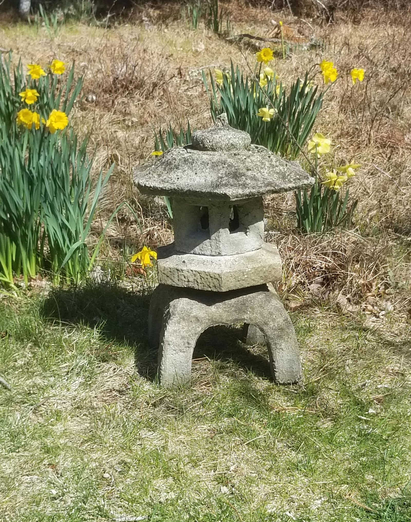 Poured Stone Pagoda Garden Sculpture (1 of 3)