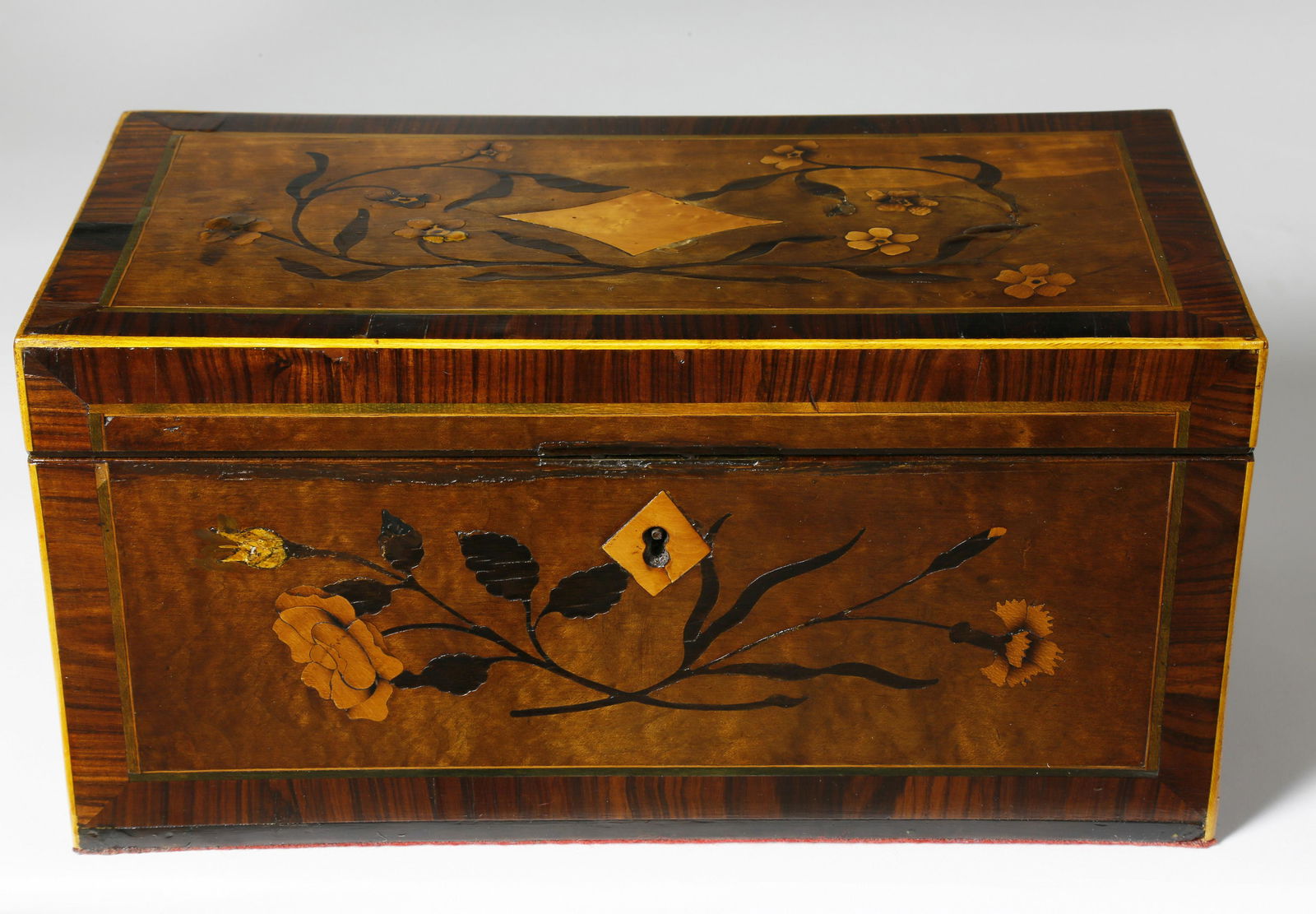 Inlaid Mahogany, Rosewood Tea Caddy, 19th Century (1 of 4)