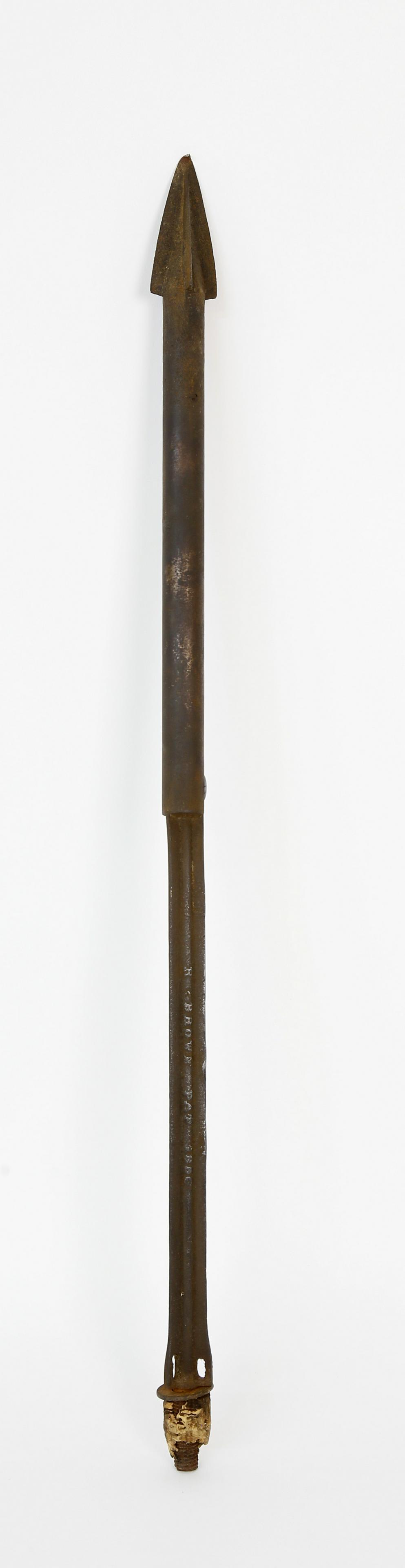 Scarce Robert Brown Whaling Bomb Lance, circa 1850: Scarce Robert Brown Whaling Bomb Lance, circa 1850, cast iron and steel construction, marked "R. Brown Pat. 1850" on shaft. Length 33 ½ in.