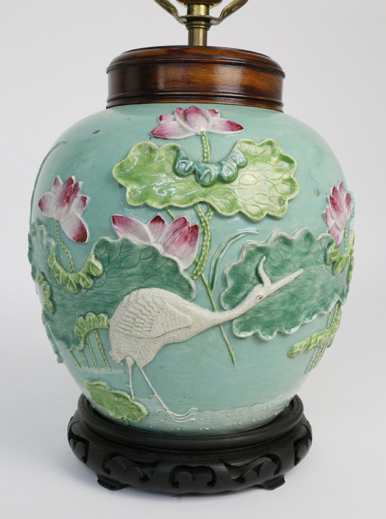 Chinese Green Glazed Ginger Jar Lamp (1 of 2)