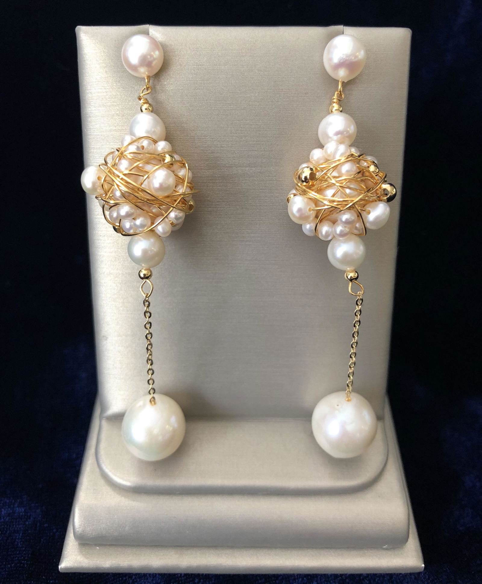 Pair of White Fresh Water Pearl Drop Earrings (1 of 1)