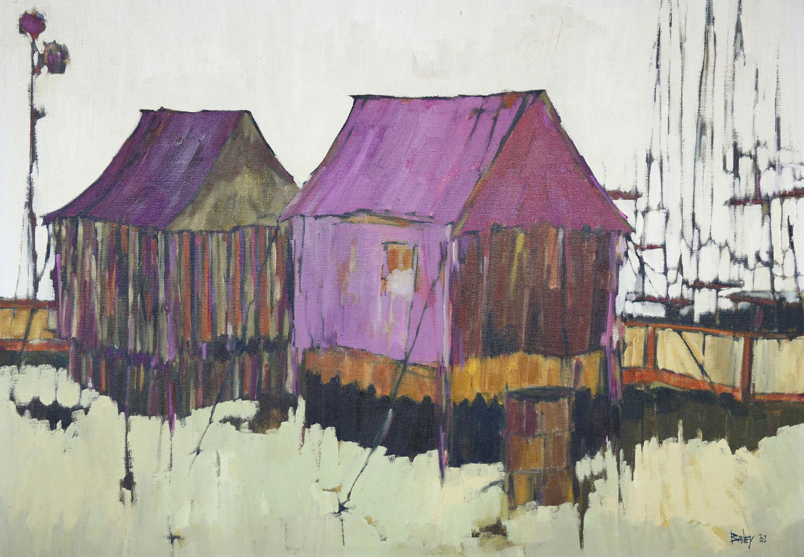 Roy Bailey Oil on Canvas "Carnival Tents" (1 of 3)