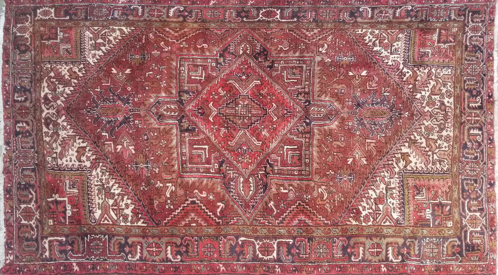 Vintage Hand Knotted Wool Heriz Carpet, circa 1940 (1 of 3)