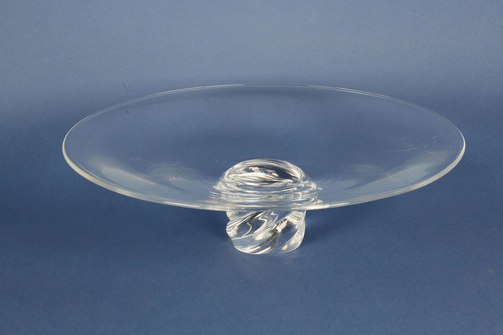 Signed Steuben Clear Crystal Large Pedestal Service (1 of 2)