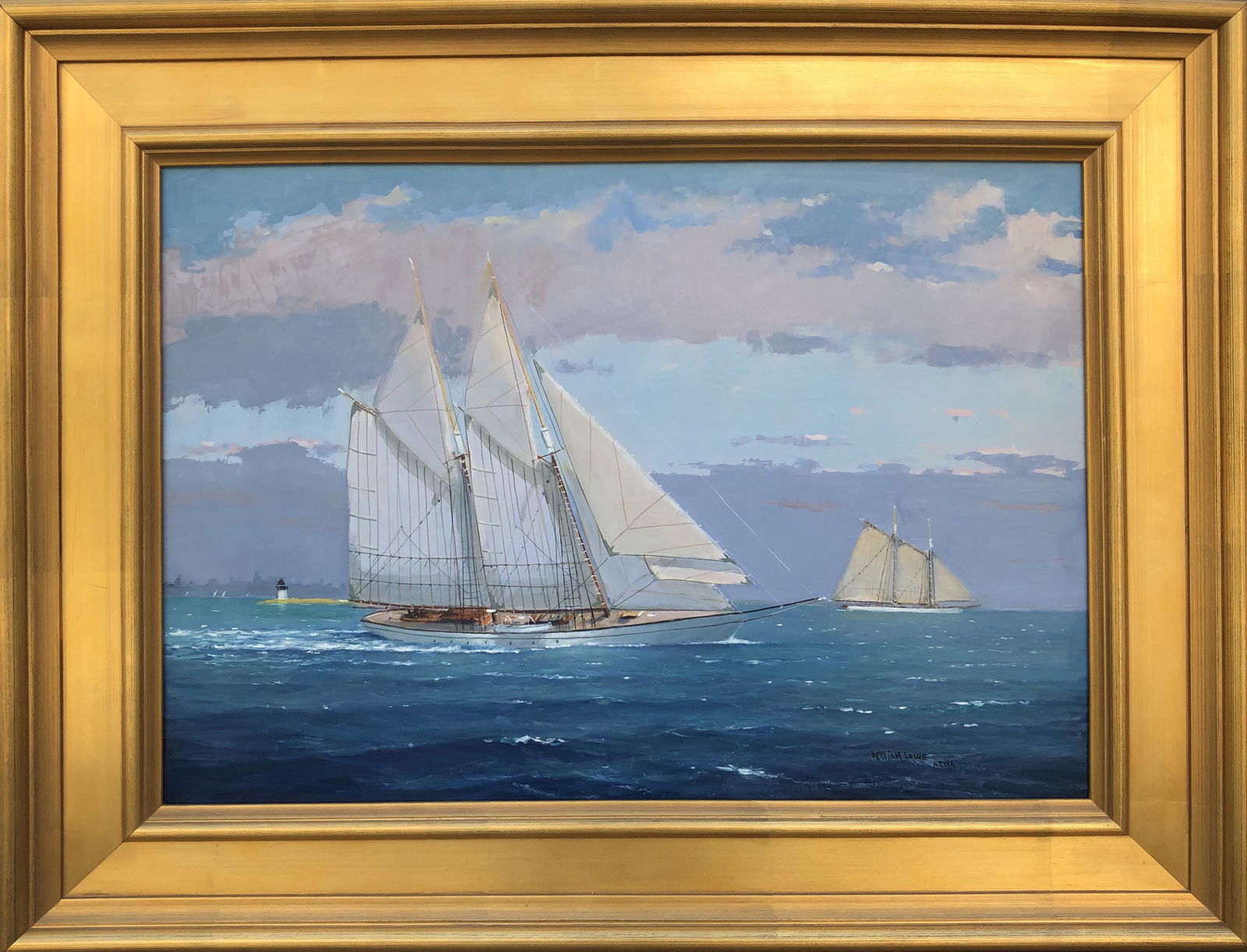 William Lowe Oil on Linen â€œFair Sailing - Schooners (1 of 4)