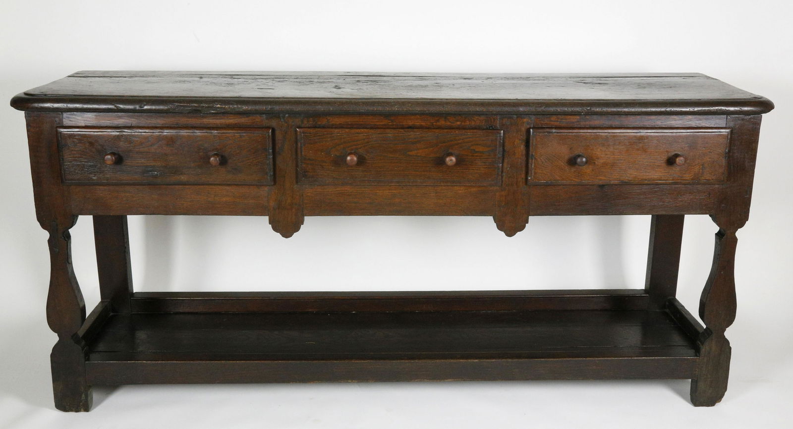 Three Drawer English Welsh Hunt Board, 18th Century (1 of 5)