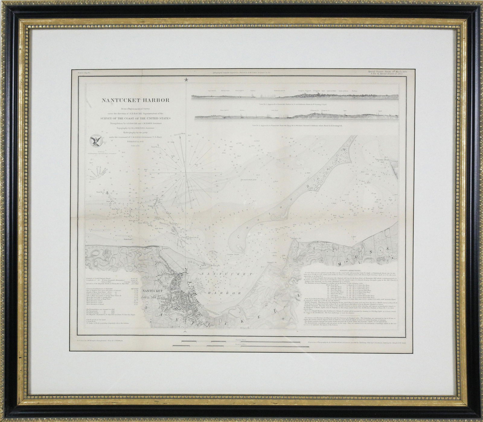 1853 Map of Nantucket Harbor Survey of the Coast of the (1 of 6)