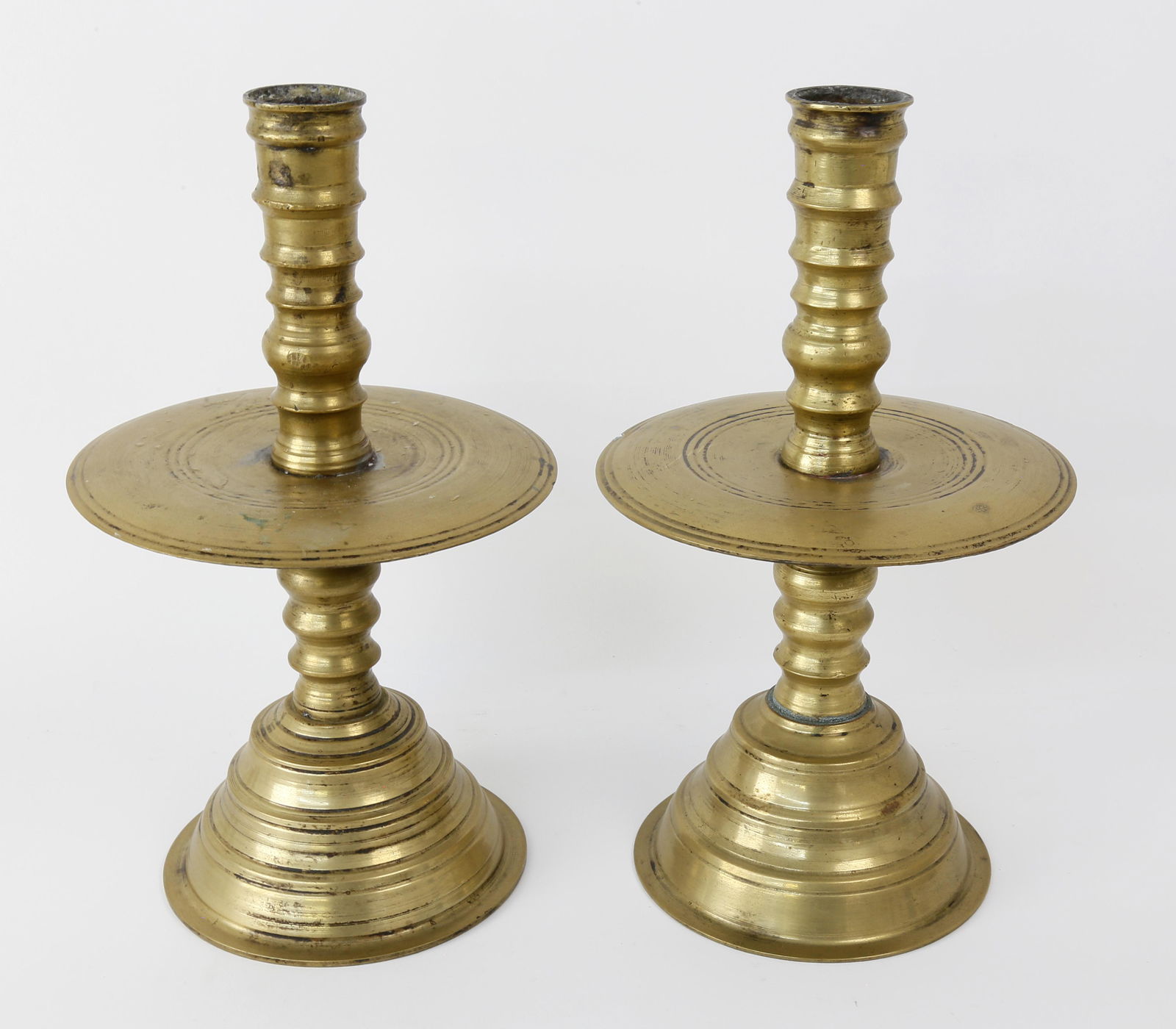 Pair of Dutch or English Brass Trumpet Base Bobeche (1 of 3)