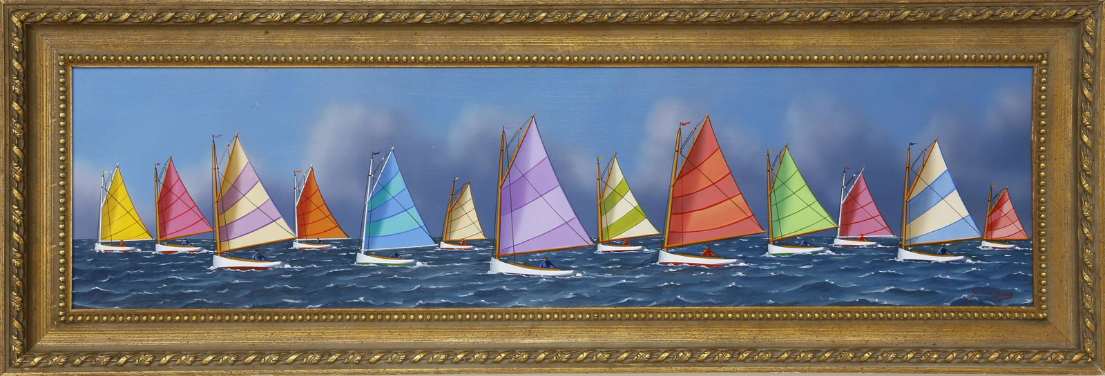 Jerome Howes Oil on Panel, "Rainbow Fleet" (1 of 5)