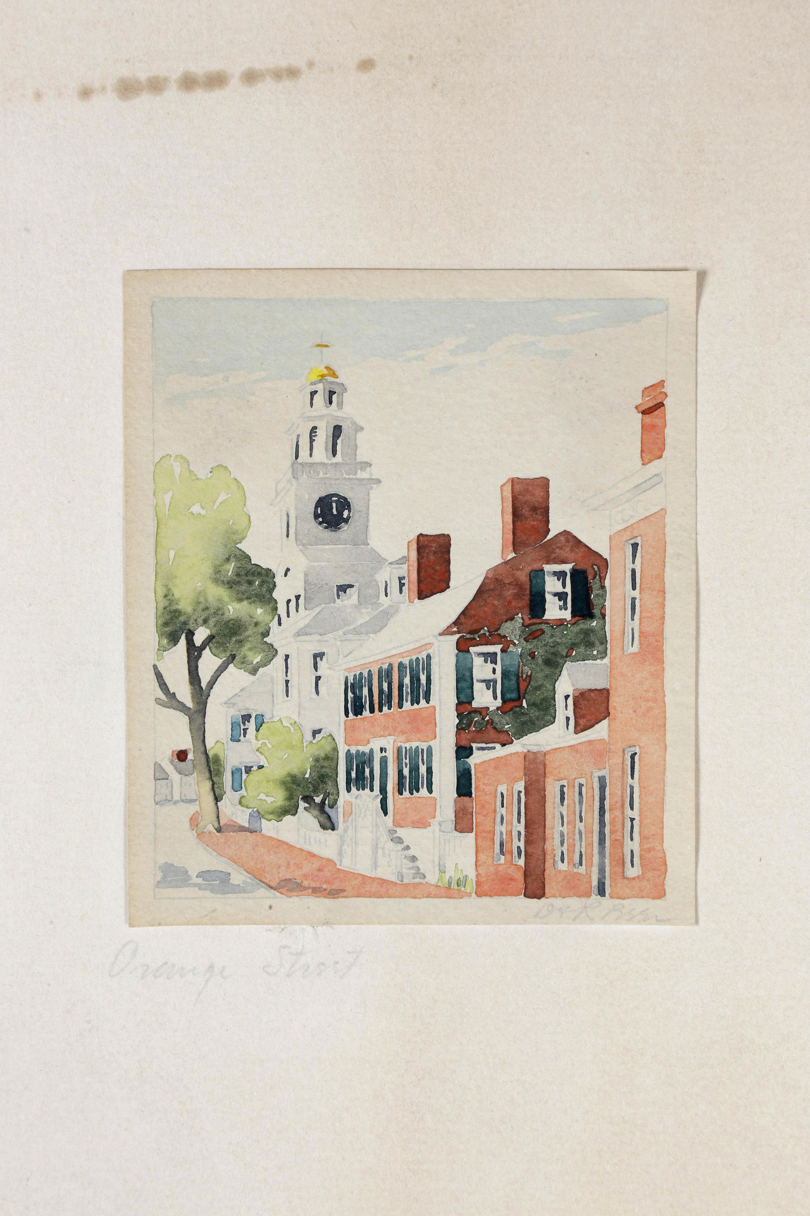 Doris and Richard Beer Watercolor on Paper, "Orange (1 of 3)