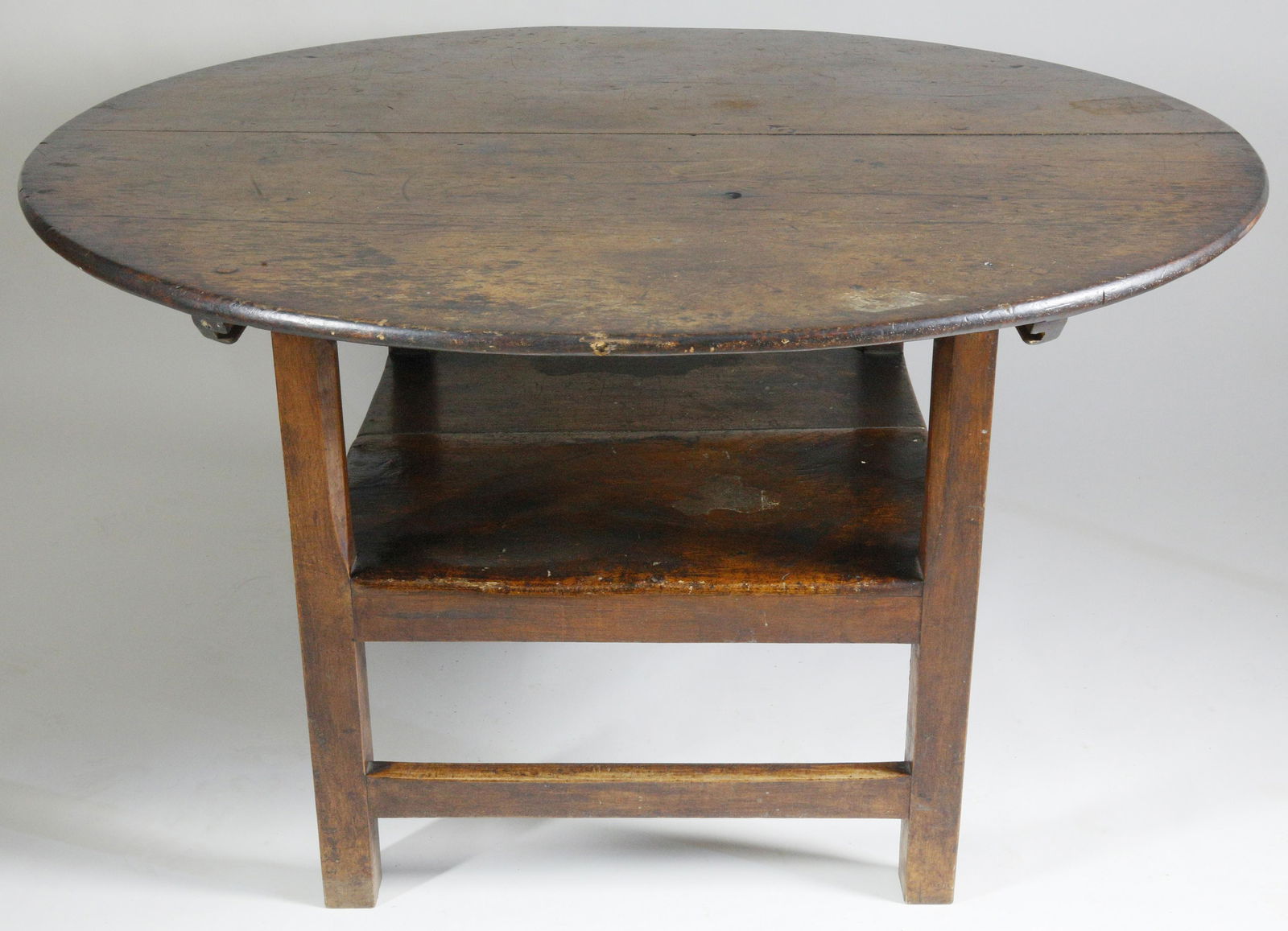 English Elm Round Top Hutch Table, 19th Century (1 of 3)