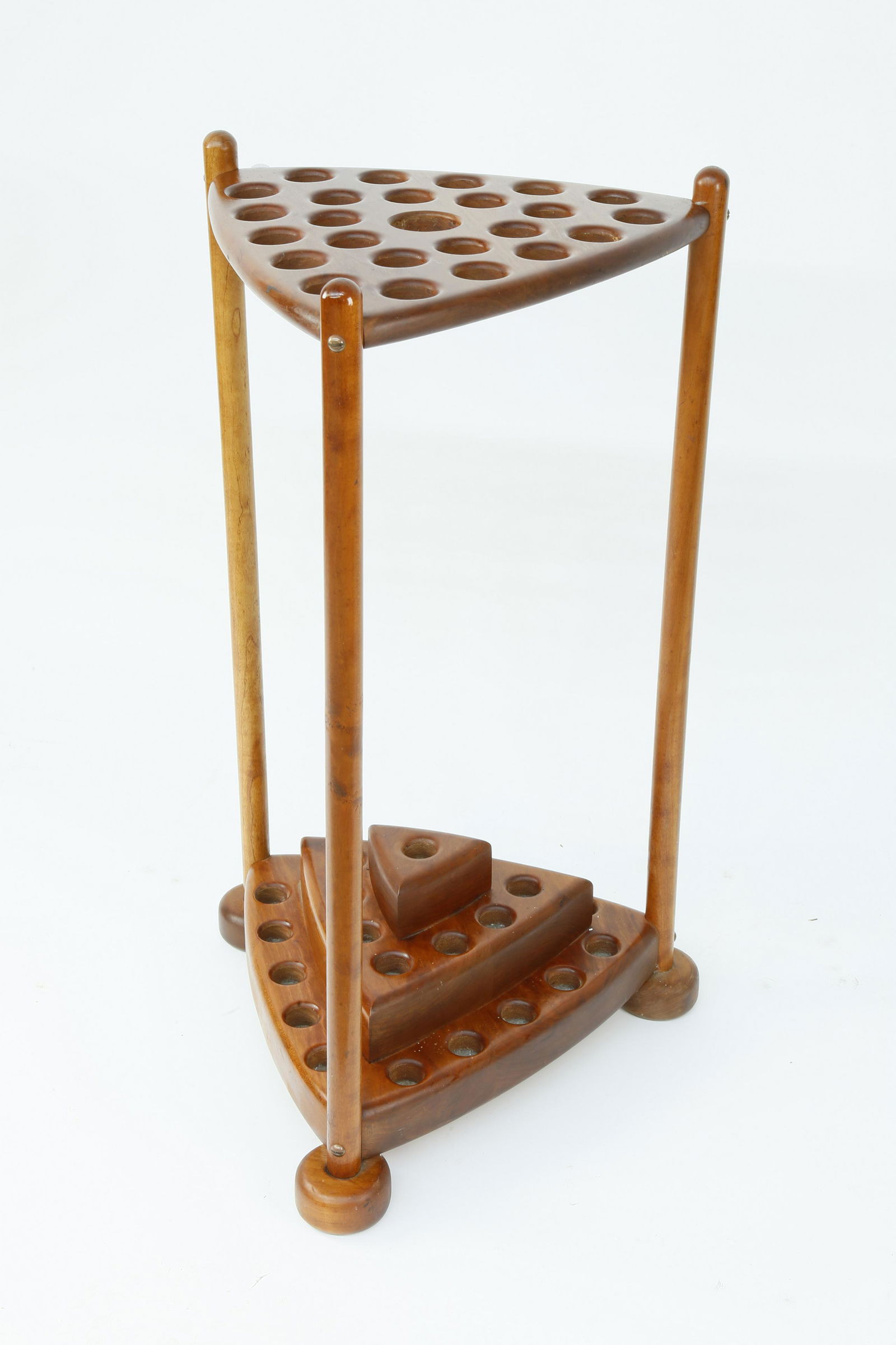 Contemporary Triangular Wood Walking Stick Holder (1 of 1)