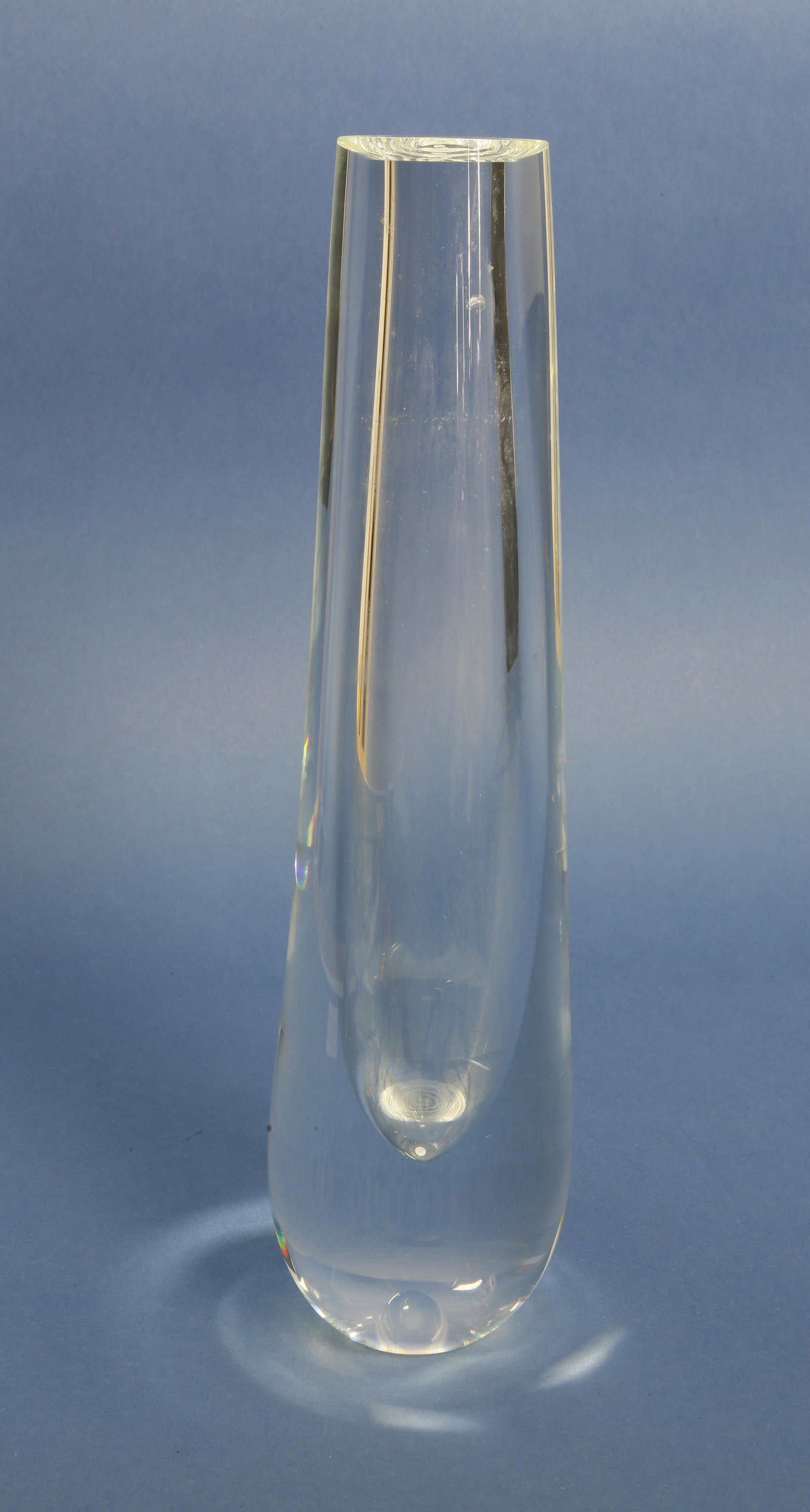 Signed Steuben Clear Crystal Oversized Bud Vase (1 of 3)