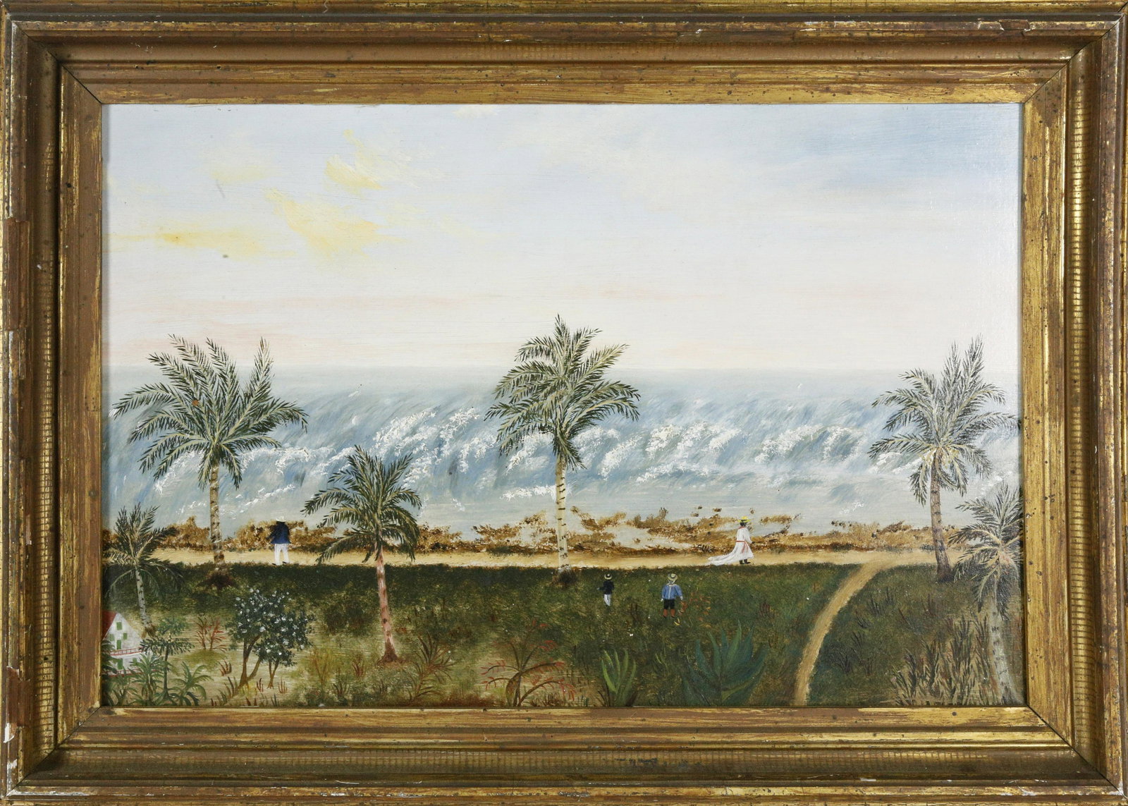 Southern Folk Art Oil on Canvas "Coastal Plantation (1 of 4)