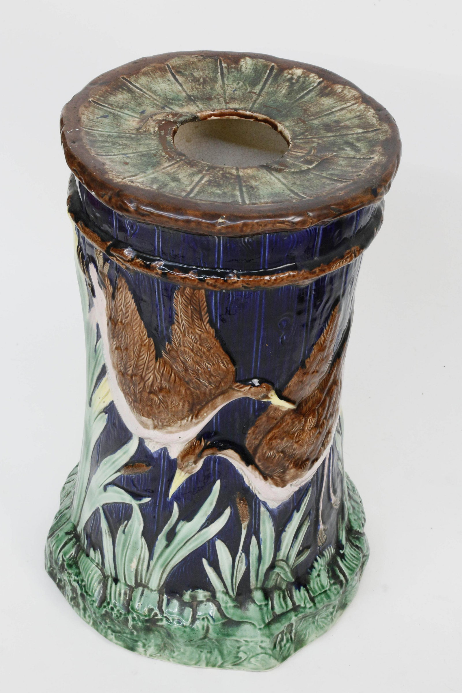 Majolica Pelican Jardiniere Stand, circa 1880 (1 of 6)