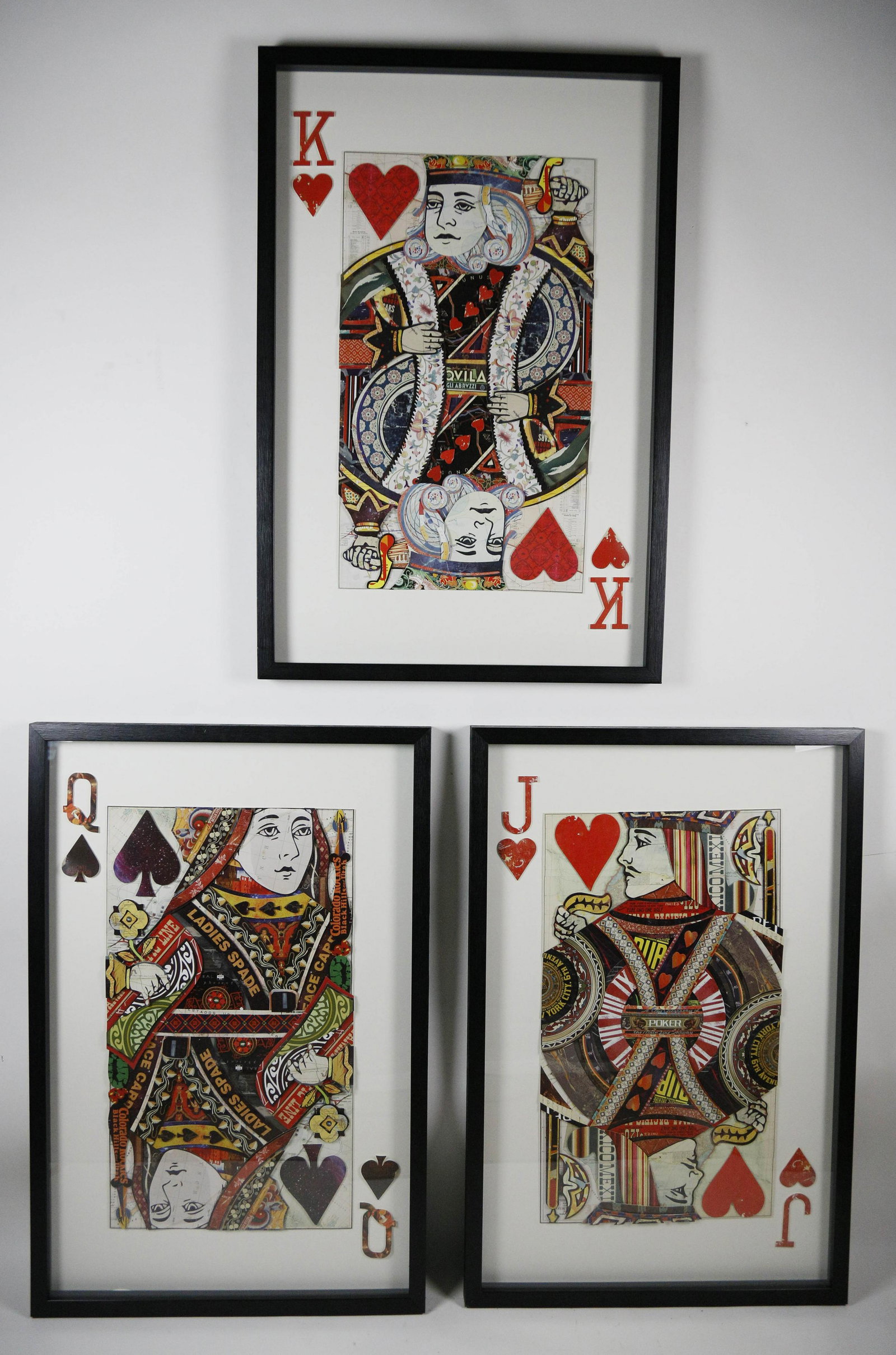 Set of 3 Paper Die Cut Shadow Box Playing Card Pictures (1 of 8)