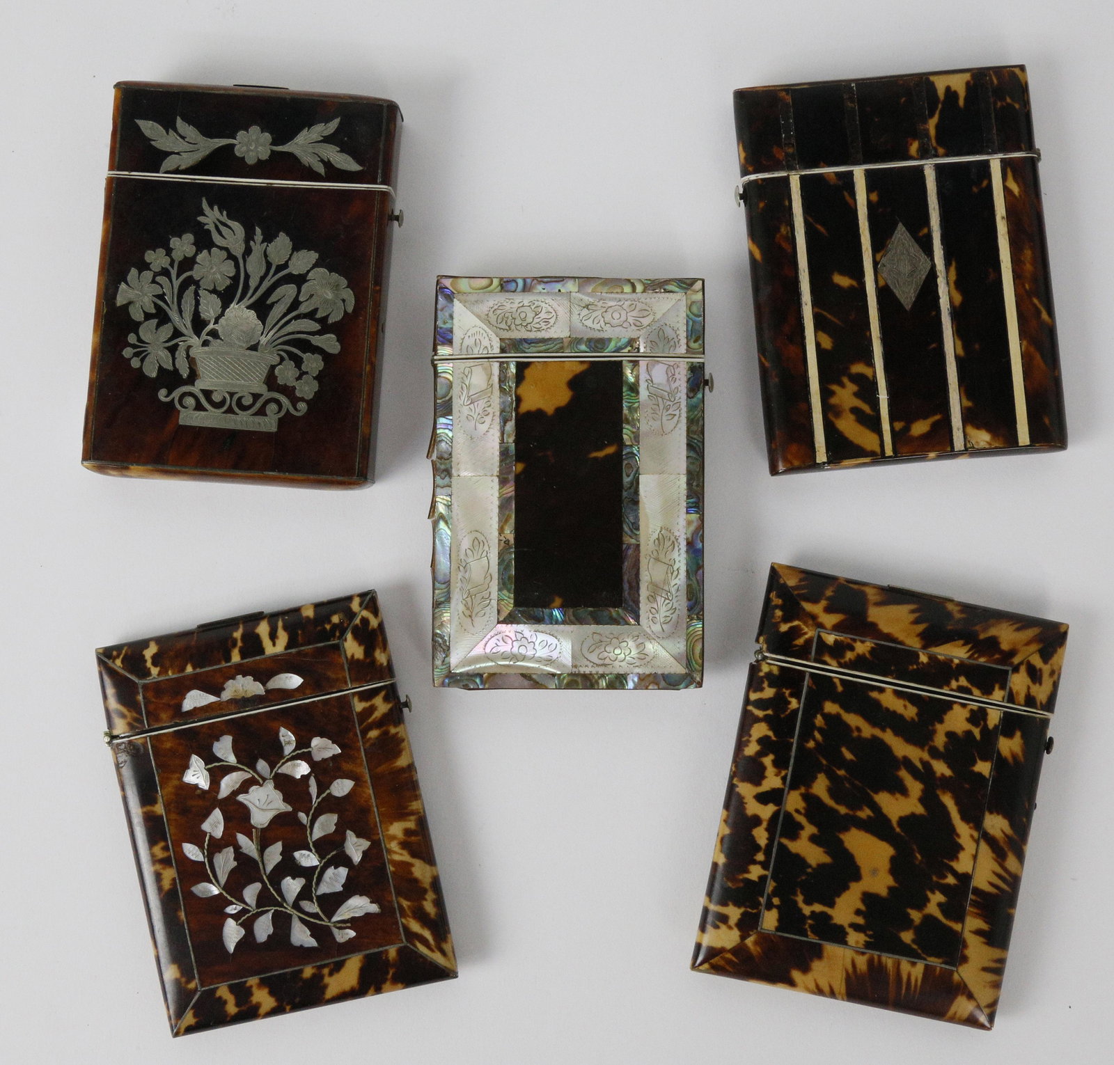 Five Tortoiseshell and Mother of Pearl Card Holders (1 of 7)