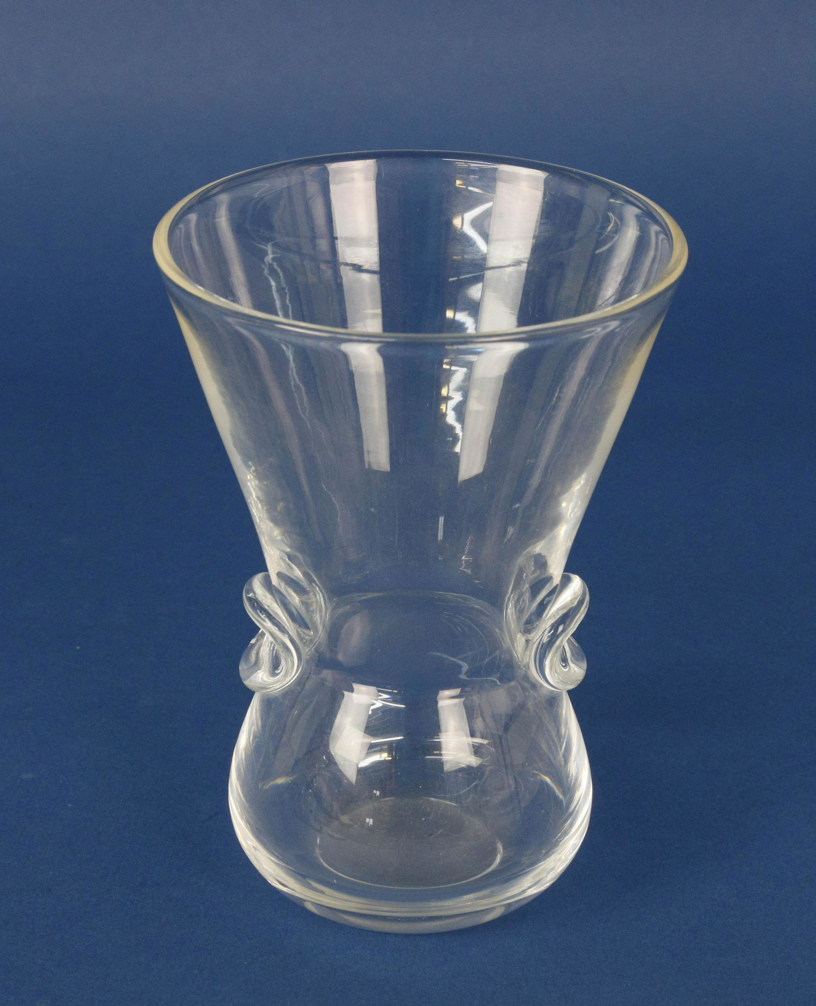 Signed Steuben Clear Crystal Thumb Print Vase (1 of 4)