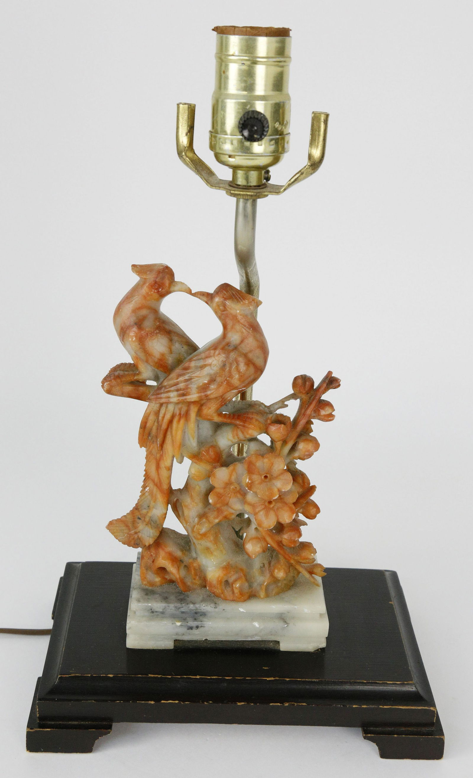 Antique Chinese Soapstone Phoenix Bird Lamp (1 of 7)